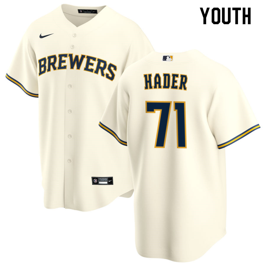 Nike Youth #71 Josh Hader Milwaukee Brewers Baseball Jerseys Sale-Cream